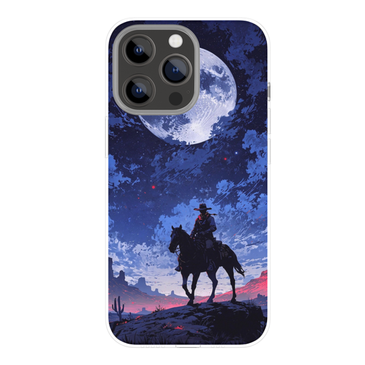 Premium Metal Mobile Back Cover – Red Dead Redemption 2 Moonlit Cowboy Design | High-Gloss Finish | Slim Easy Fit | Scratch & Impact Resistant Luxury Case