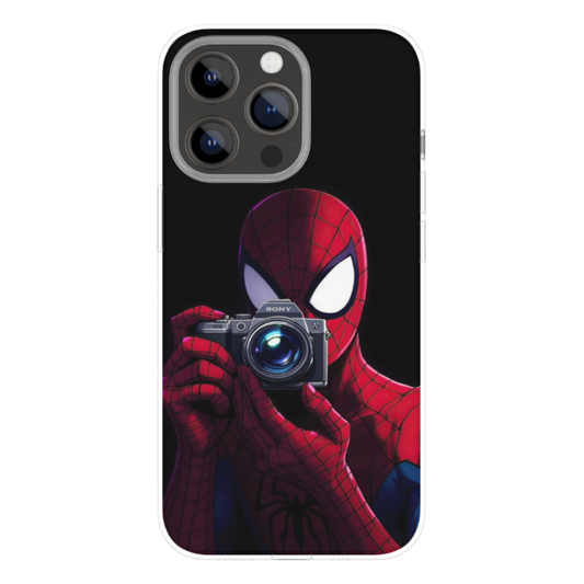 Spiderman Camera Concept Phone Case | Superhero Photography Style Back Cover | Premium Gloss Finish | Compatibility: Universal (All Mobile Phones)