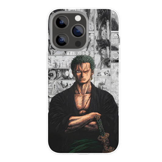 0ne P!ece Anime Phone Case | Z0r0 Samurai Warrior Illustration Design | Premium Metal Back Cover | Compatible with All Mobile Phones