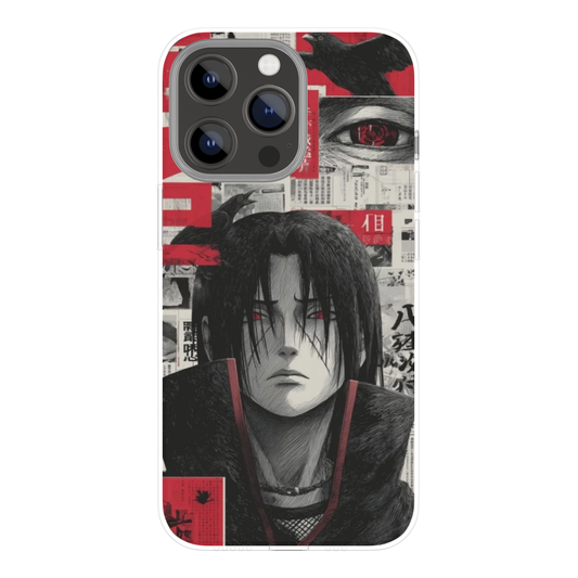 Naruto Anime Phone Case | Itachi Uchiha Dark Genjutsu Illustration Design | Premium Metal Back Cover | Compatible with All Mobile Phones