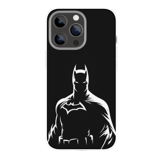 Batm@n Shadow Silhouette Phone Case | Dark Knight Inspired Minimal Black Design | Premium Metal Back Cover | Compatible with All Mobile Phones