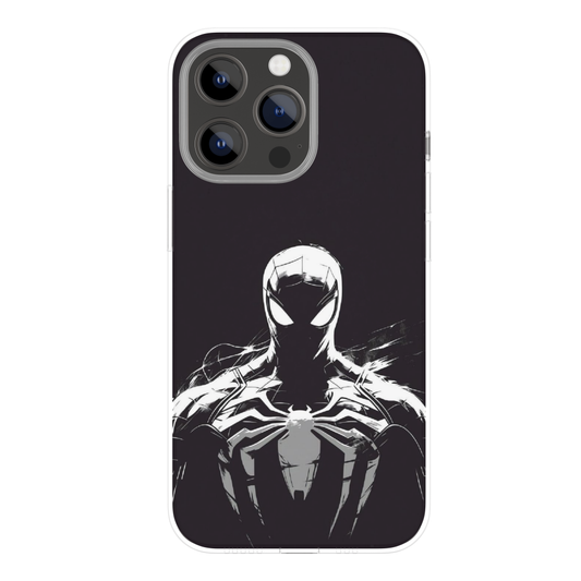 Spiderman Illustration Phone Case | Dark Superhero Minimal Art Design | Premium Metal Back Cover | Compatible with All Mobile Phones