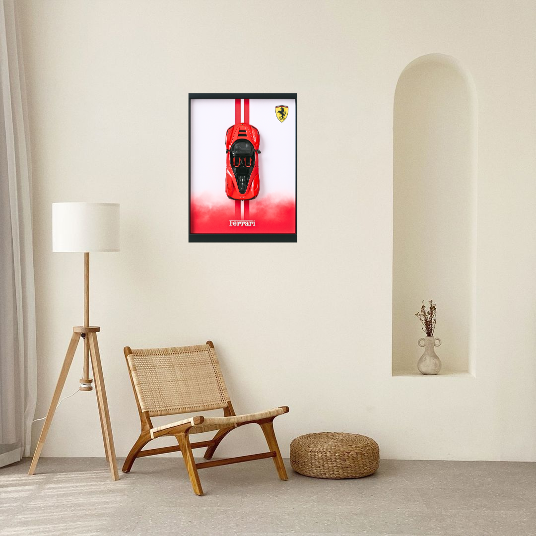 Luxury Ferrari Diecast Car Frame – 3D Wall Art