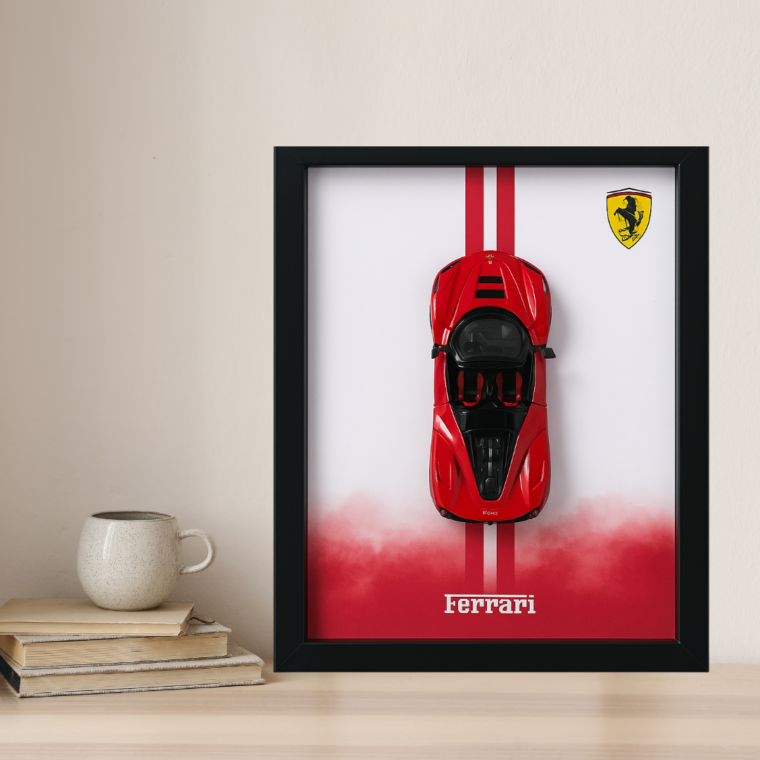 Luxury Ferrari Diecast Car Frame – 3D Wall Art