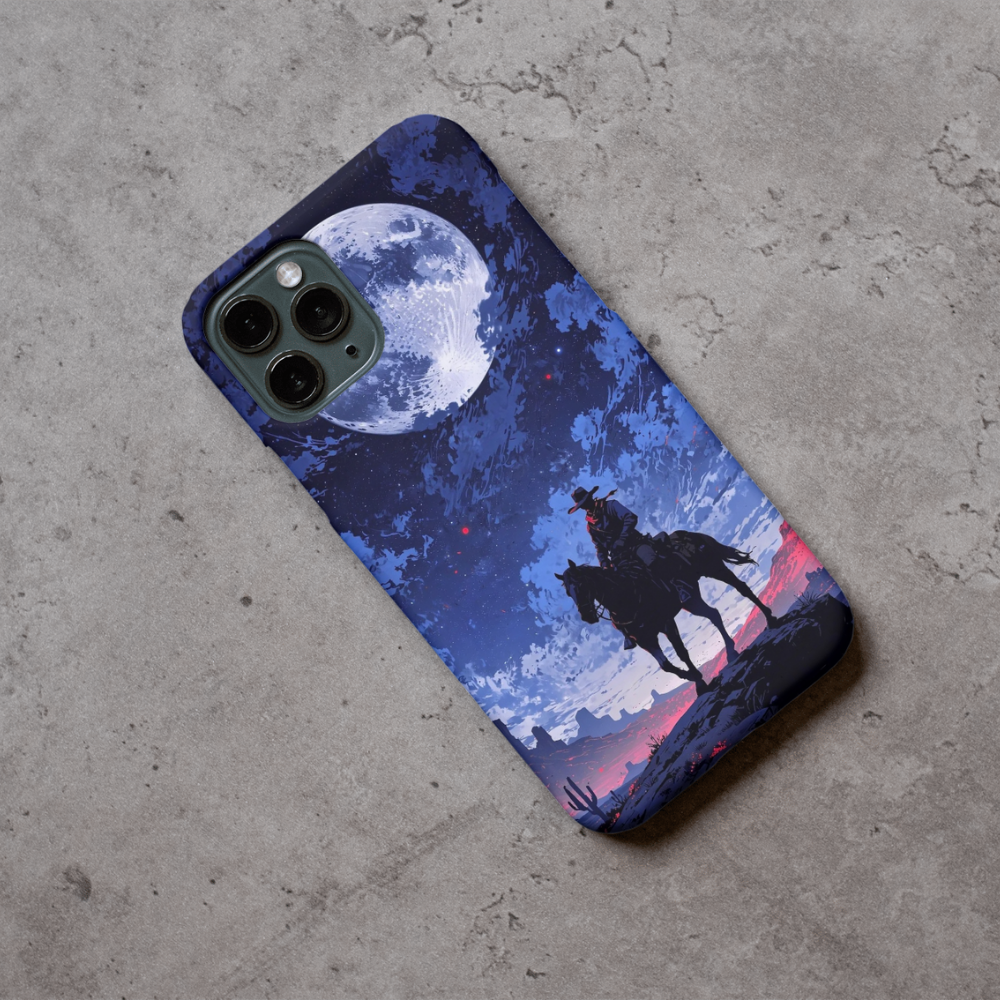Premium Metal Mobile Back Cover – Red Dead Redemption 2 Moonlit Cowboy Design | High-Gloss Finish | Slim Easy Fit | Scratch & Impact Resistant Luxury Case