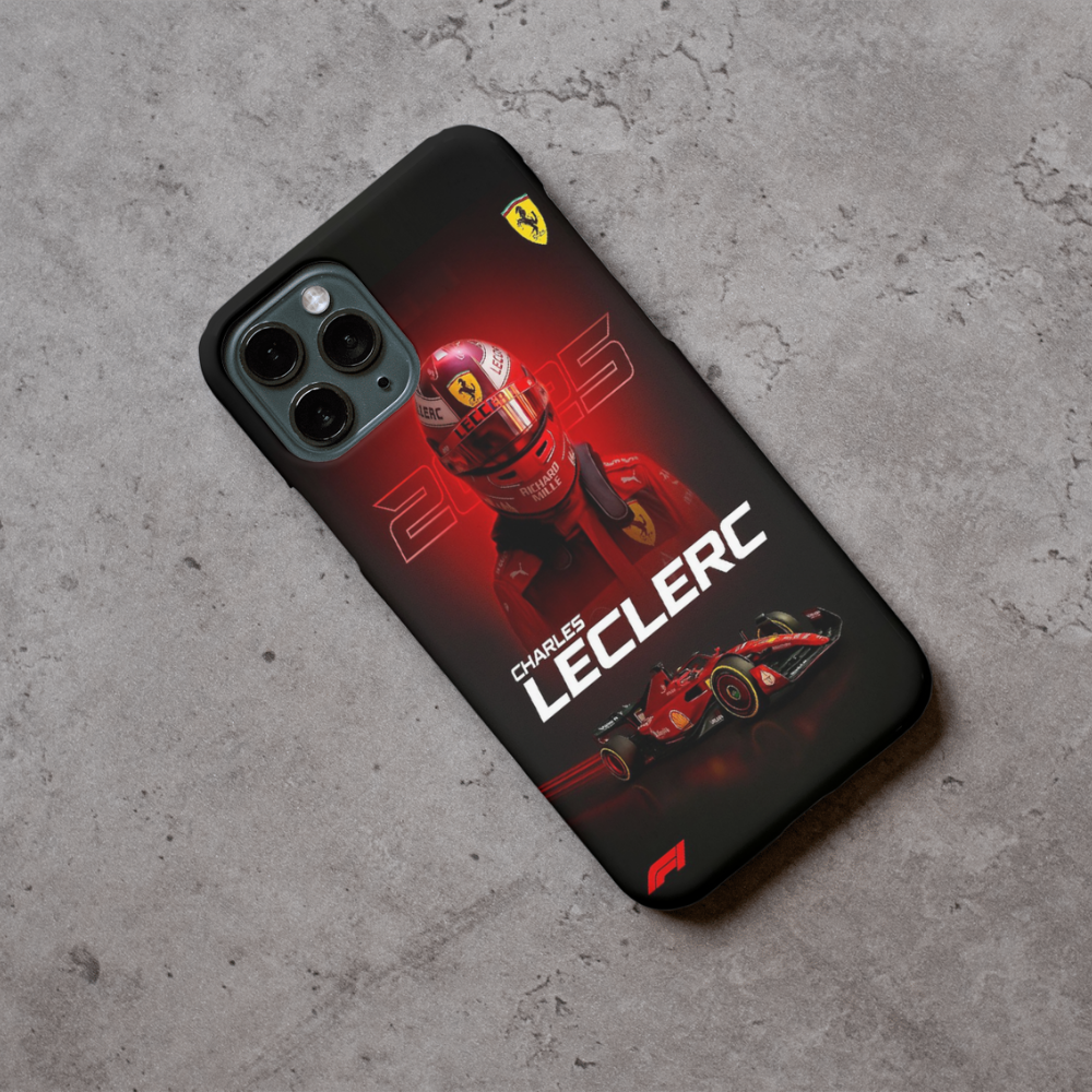 Formula 1 Racing Mobile Back Cover | Charles Leclerc Inspired Ferrari F1 Driver Design | Premium Hard Back Slim Protective Phone Case | Compatible with Multiple Phone Models