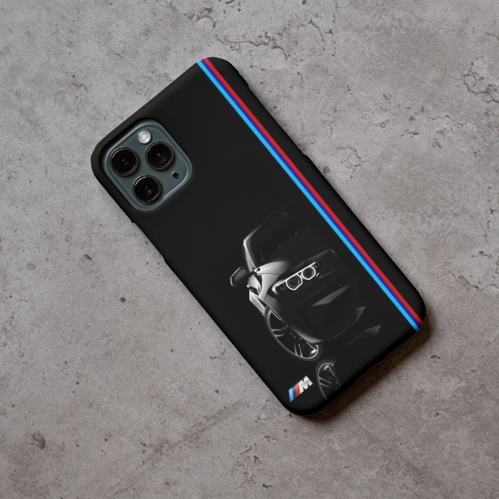 BMW Inspired Performance Edition Phone Case – Premium Metal Back Slim Protective Cover, Luxury Sports Car Design, Compatible with All Smartphone Models