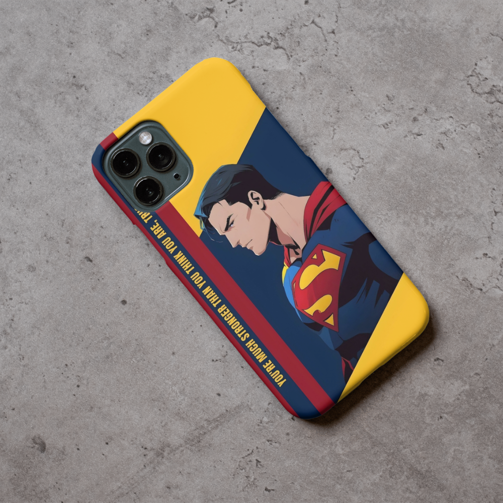 Premium Metal Mobile Back Cover – Superman Iconic Strength Design | High-Gloss Finish | Slim Easy Fit | Scratch & Impact Resistant Luxury Case