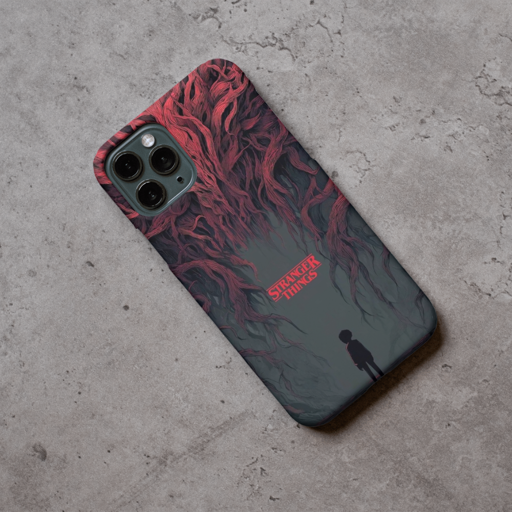 Stranger Things Inspired Dark Fantasy Phone Case – Premium Metal Back Slim Protective Cover, Horror Aesthetic Design, Compatible with All Smartphone Models