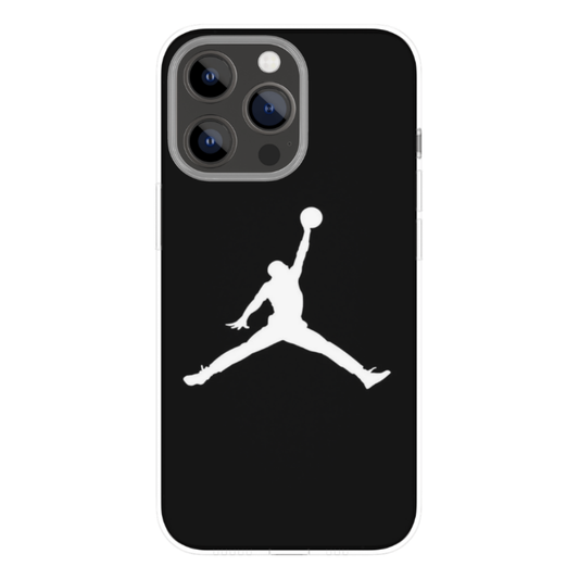 J0rd0n Inspired Basketball Dunk Silhouette Phone Case – Black Sports Athlete Jump Design Protective Back Cover for All Smartphone Models