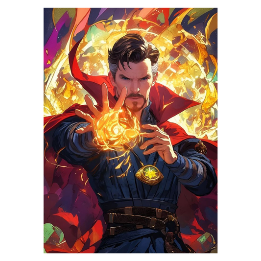 Premium Glossy Aluminium Metal Poster – Doctor Strange Inspired Mystic Magic Artwork | HD Printed Aluminium Wall Decor for Bedroom, Gaming Room, Office & Studio | Waterproof, Fade-Proof Superhero Wall Frame