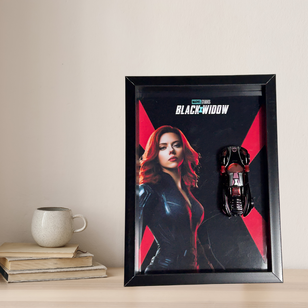 Black Widow Diecast Car Frame – Marvel | Limited Edition Display