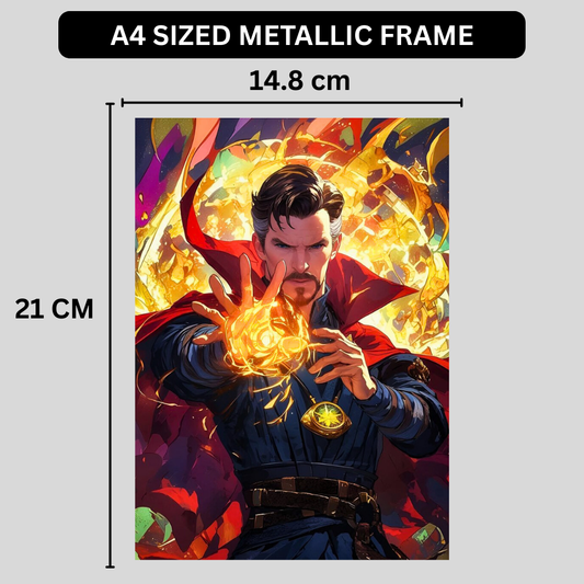 Premium Glossy Aluminium Metal Poster – Doct0r Str@nge Inspired Mystic Magic Artwork | HD Printed Aluminium Wall Decor for Bedroom, Gaming Room, Office & Studio | Waterproof, Fade-Proof Superhero Wall Frame