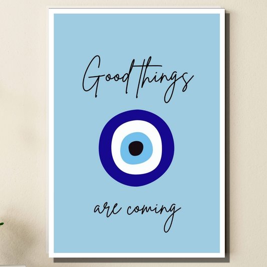 Luxury Good Things Are Coming Motivational Wall Frame | Positive Vibes Wall Decor for Living Room Bedroom Office | Minimalist Inspirational Wall Art Poster with Premium Frame | Modern Home Décor Gift