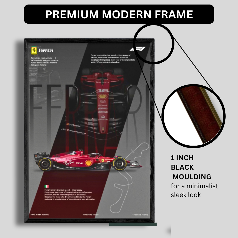Scuderia Ferrari F1 2D Car Frame – Premium Formula 1 Wall Art for Collectors & Racing Fans | Scuderia Ferrari Inspired Decor