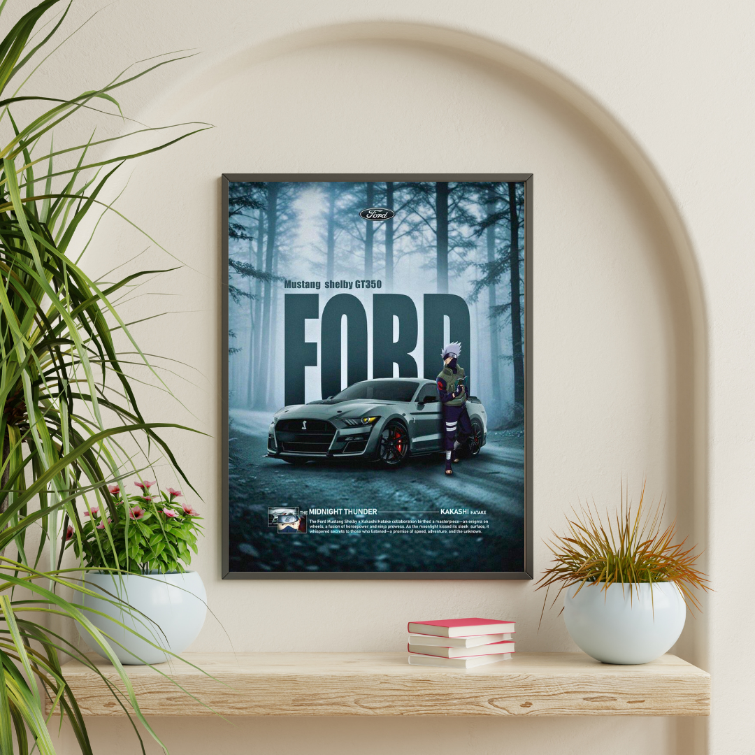 Ford Mustang Shelby GT350 X Kakashi HATAKE Car Wall Art – Premium Automotive Decor for Car Enthusiasts