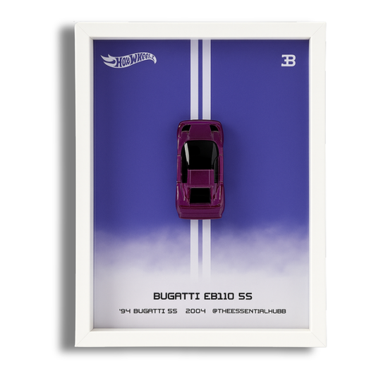 Hot Wheels Bugatti EB110 SS Car Frame 1:64 – 3D Wall Art