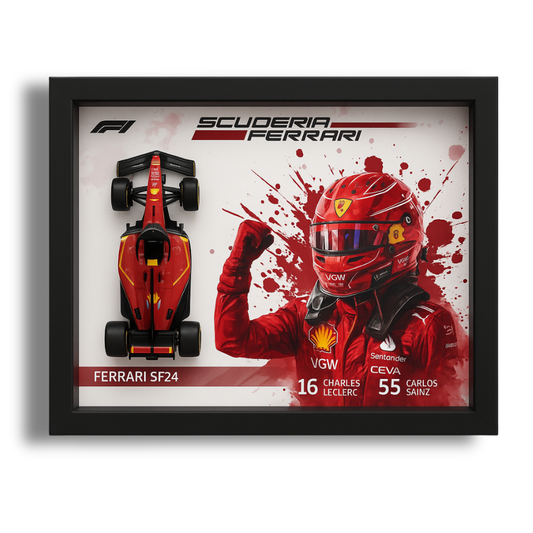 Bburago Scuderia Ferrari F1 Racer Edition Diecast Car Frame 1:43 – Premium 3D Wall Art for Collectors & Motorsport Enthusiasts