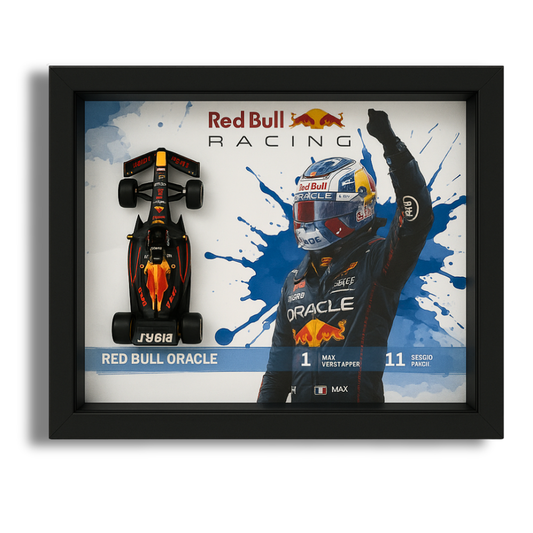 Bburago Red Bull Oracle F1 Racer Edition Diecast Car Frame 1:43 – Premium 3D Wall Art for Formula 1 Collectors & Racing Enthusiasts