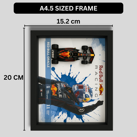 Bburago Red Bull Oracle F1 Racer Edition Diecast Car Frame 1:43 – Premium 3D Wall Art for Formula 1 Collectors & Racing Enthusiasts
