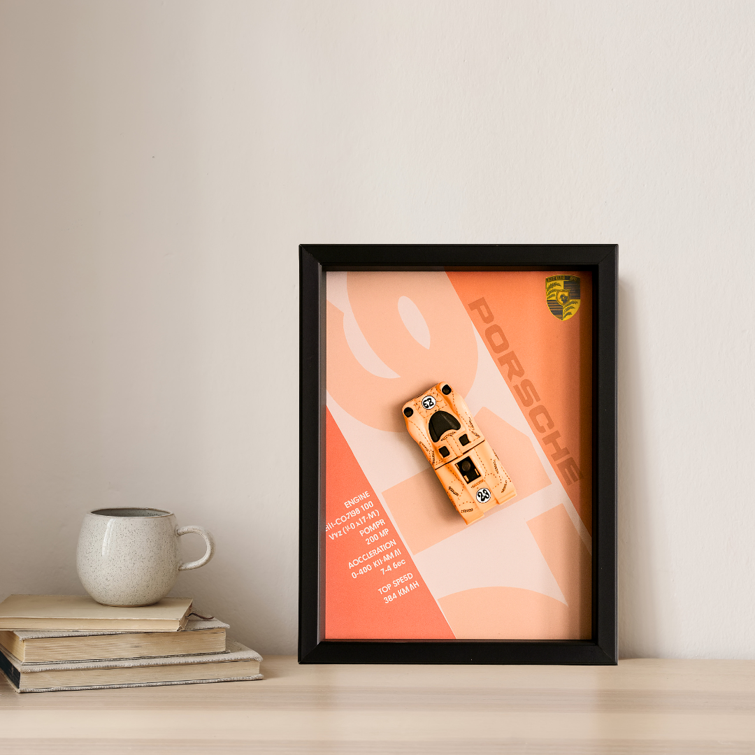 Majorette Exclusive Porsche 917 Premium 3D Car Frame – Luxury Diecast Wall Art for Collectors & Racing Enthusiasts (1:64 Scale)