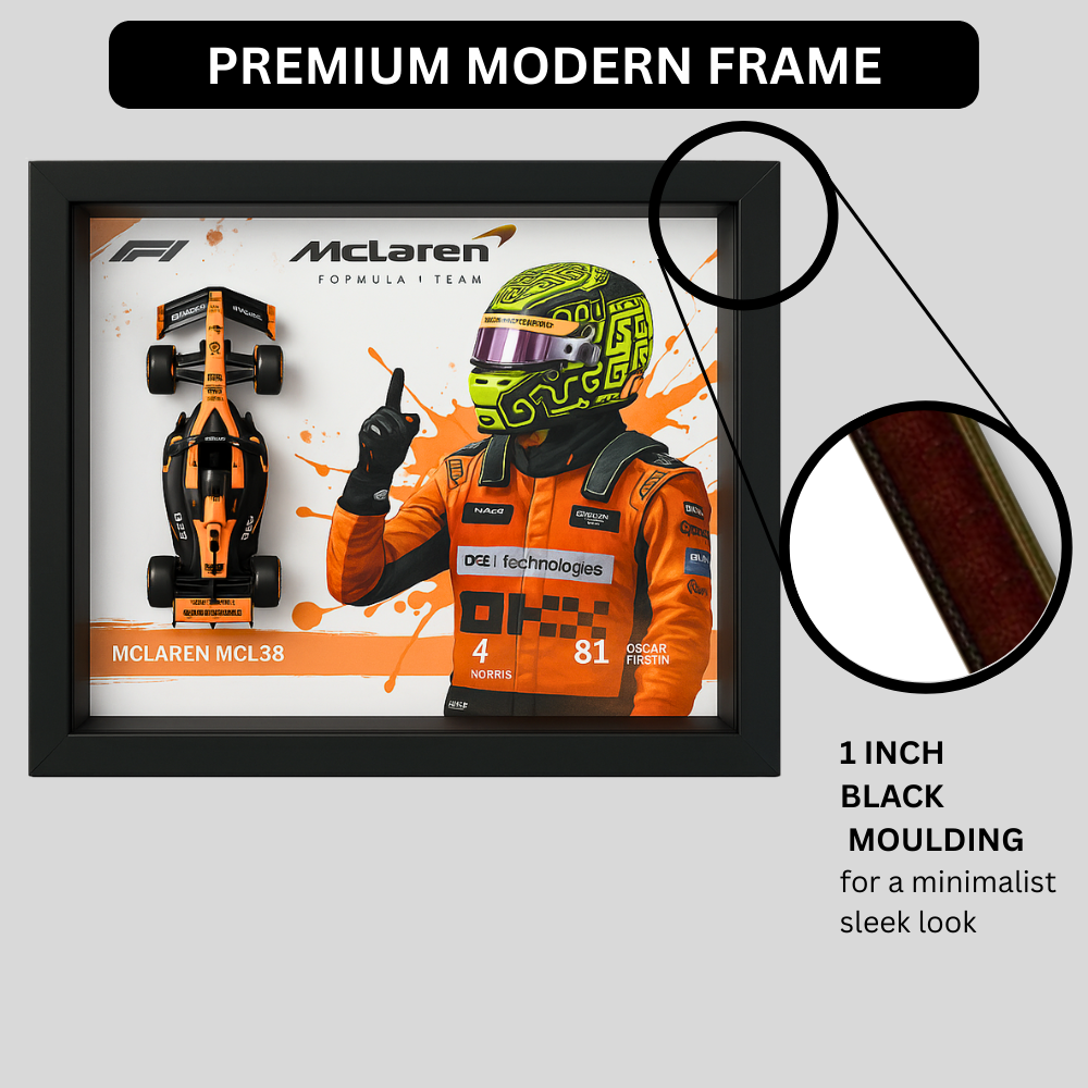 Bburago McLaren F1 Racer Edition Diecast Car Frame 1:43 – Premium 3D Wall Art for Collectors & Racing Enthusiasts