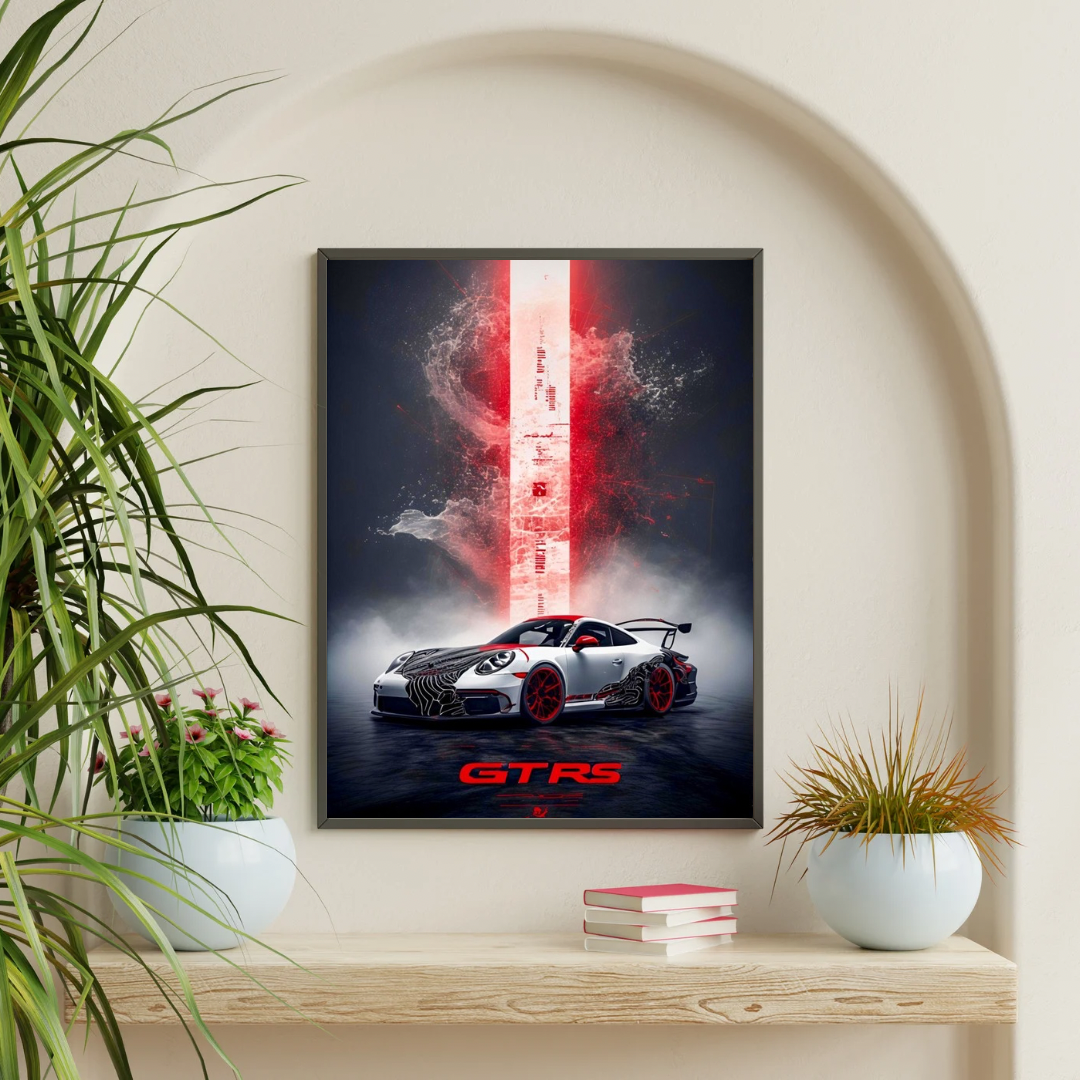 PORSCHE GT RS Car Wall Art – Premium Automotive Decor for Car Enthusiasts