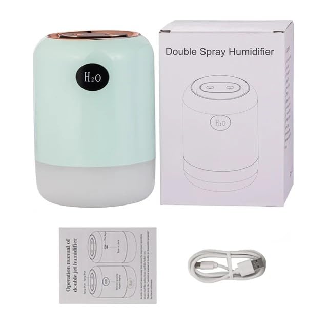 Double Spray Humidifier – High-Capacity Cool Mist Diffuser with Dual Nozzles for Home & Office