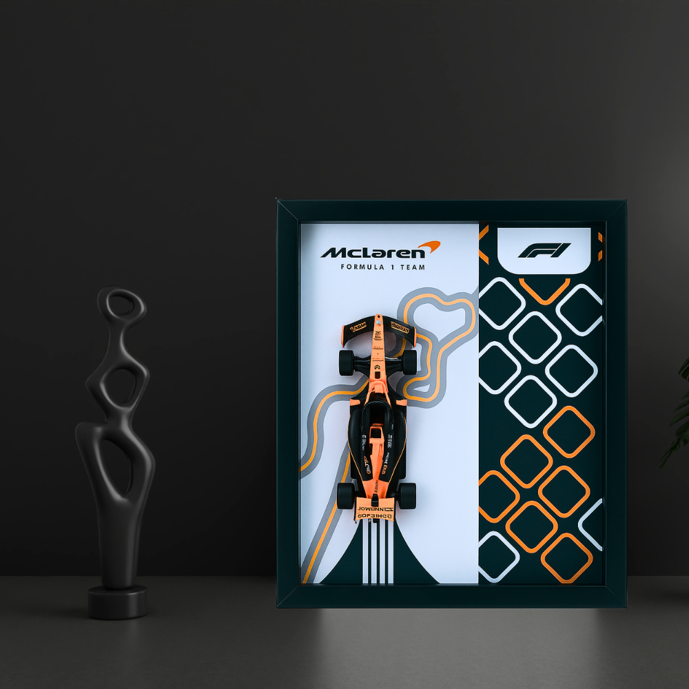 Bburagos Mclaren MCL38 F1 Diecast Car Frame 1:43 – 3D Wall Art