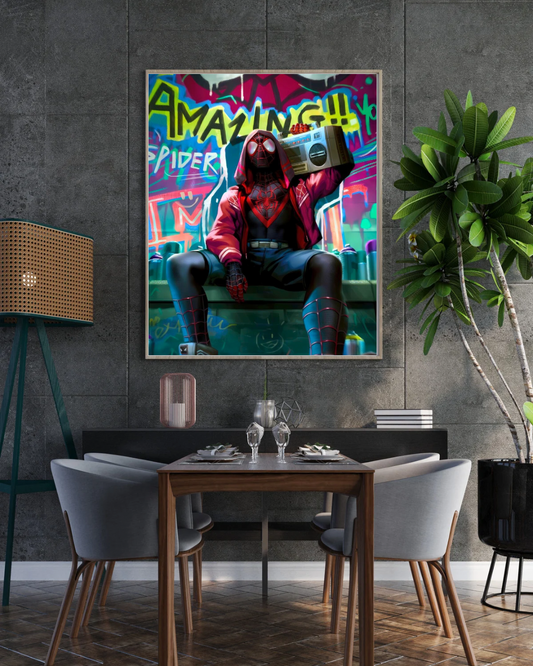 Premium Spider-Man Wall Art – Aesthetic 2D Frame for Home & Office Decor | Marvel Superhero Collectible
