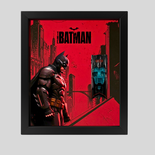 Batman Aircraft 3D Framed Collectible Display – Diecast Car 1:64 Model