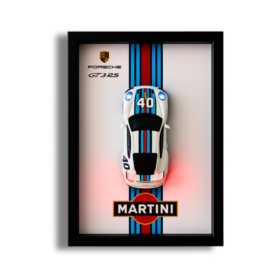 Porsche GT3RS Martini 3D Supercar Wall Art – Diecast Car 1:32 Model