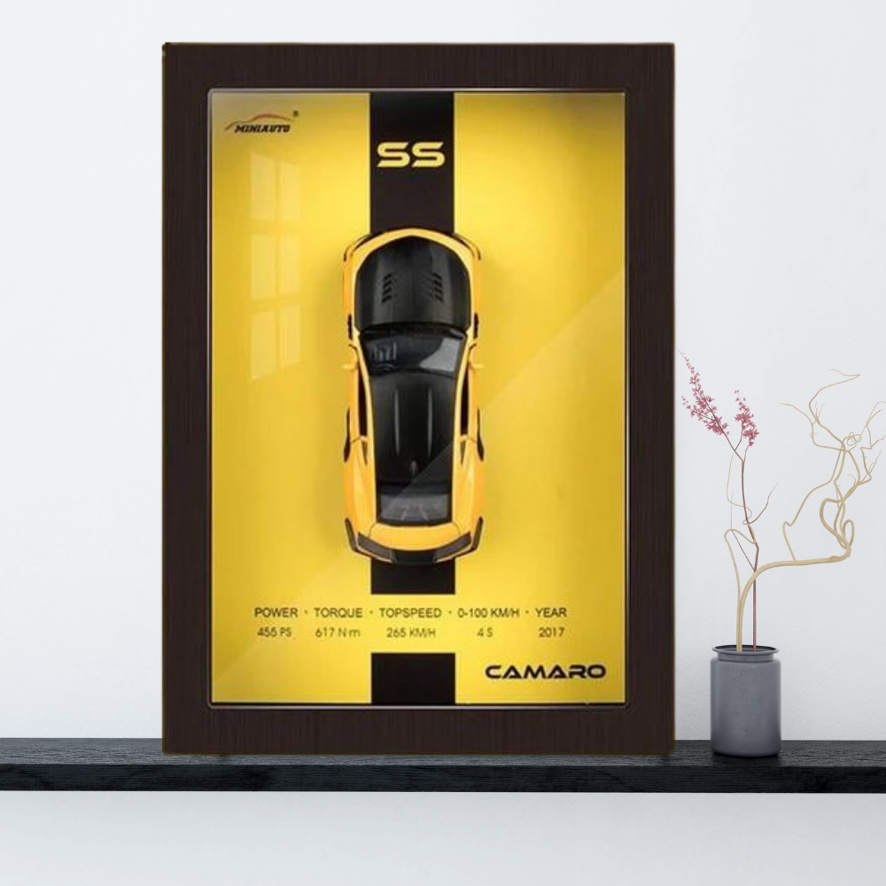 Chevrolet Camaro SS Diecast Car Frame 1:32 – 3D Wall Art