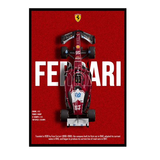 FERRARI F1 Car 2d Wall Art – Premium Automotive Decor for Car Enthusiasts
