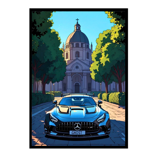 Mercedes Framed Car Wall Art – Premium Automotive Decor for Car Enthusiasts