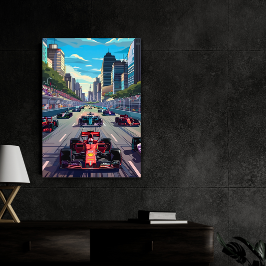 Ferrari F1 Race Poster Wall Art | Formula Racing Track Aesthetic Poster for Bedroom, Gaming Room & Office | Premium Motorsport Car Wall Decor Print