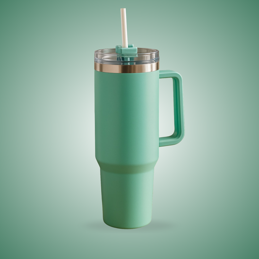 Premium 40oz Stanley Style Tumbler with Handle & Straw