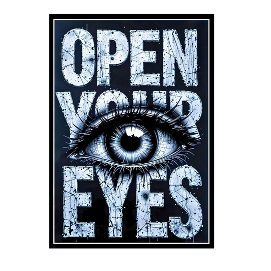 Open Your Eyes – Luxury Motivational Wall Art | Premium 2D Framed HD Glossy Print | Modern Statement Décor