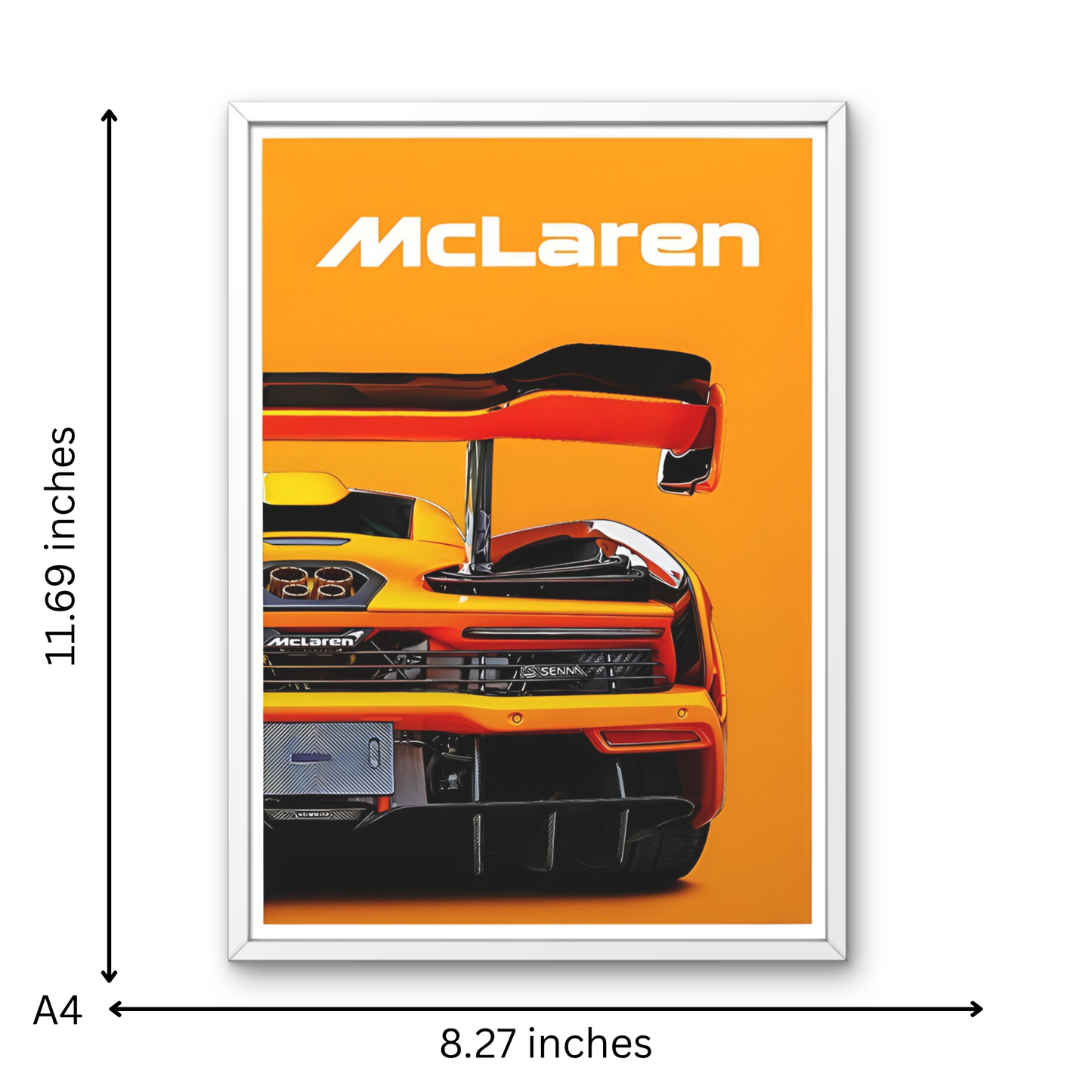 McLaren Framed Car Wall Art – Premium Automotive Decor for Car Enthusiasts
