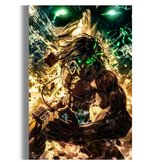 Eren Yeager Titan Form Poster | Attack on Titan Anime Wall Art | Premium Glossy Anime Poster for Bedroom, Gaming Room & Office