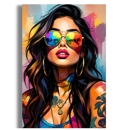 Bold Muse – Modern Colorful Woman Wall Art Poster | Contemporary Fashion Portrait Print | Premium Glossy Wall Decor for Living Room, Bedroom & Office