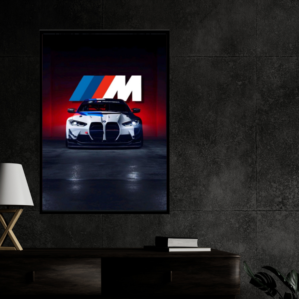 BMW M8 Sport Framed Car Wall Art – Premium Automotive Decor for Car Enthusiasts