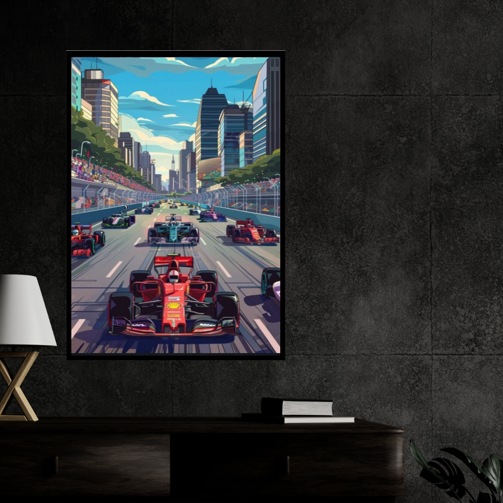 F1 Framed Car Wall Art – Premium Automotive Decor for Car Enthusiasts