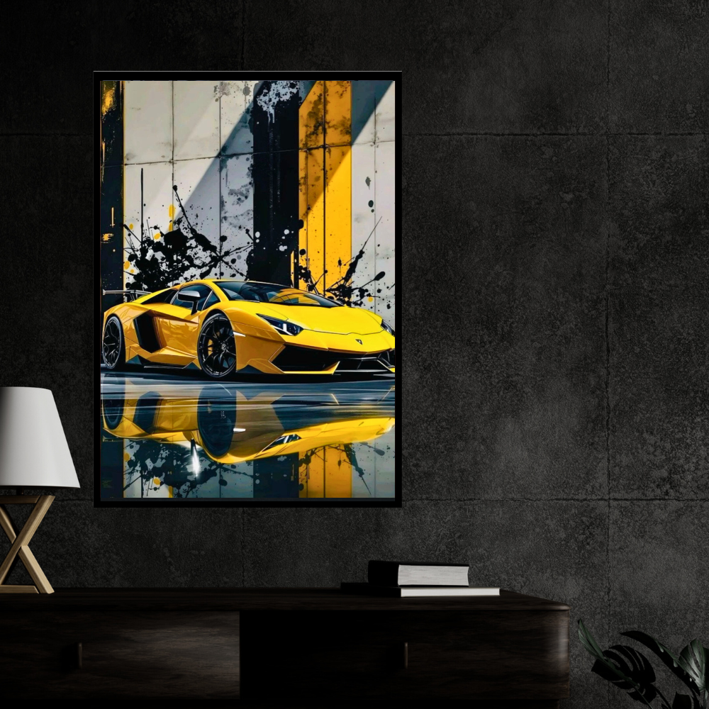 Lamborghini Framed Car Wall Art – Premium Automotive Decor for Car Enthusiasts