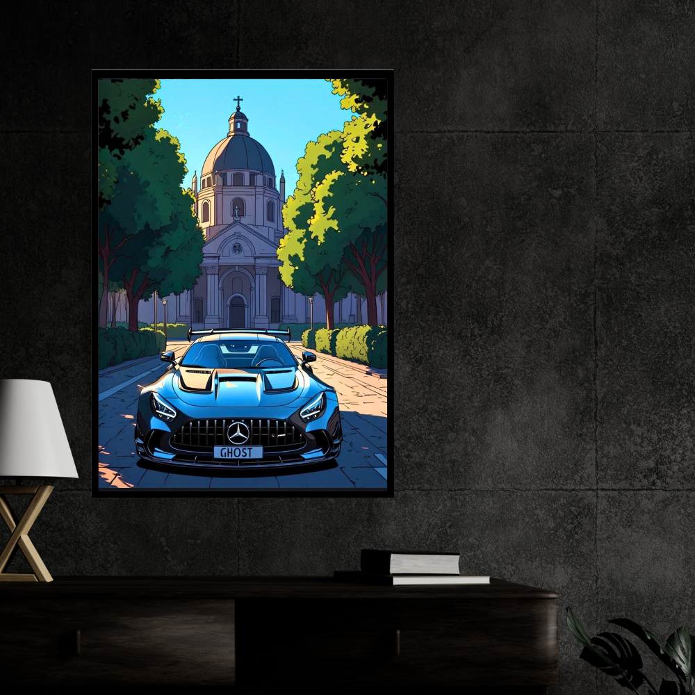 Mercedes Framed Car Wall Art – Premium Automotive Decor for Car Enthusiasts