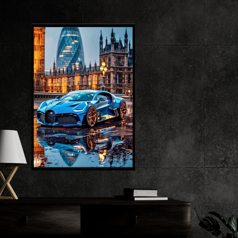 Bugatti Veyron Framed Car Wall Art – Premium Automotive Decor for Car Enthusiasts