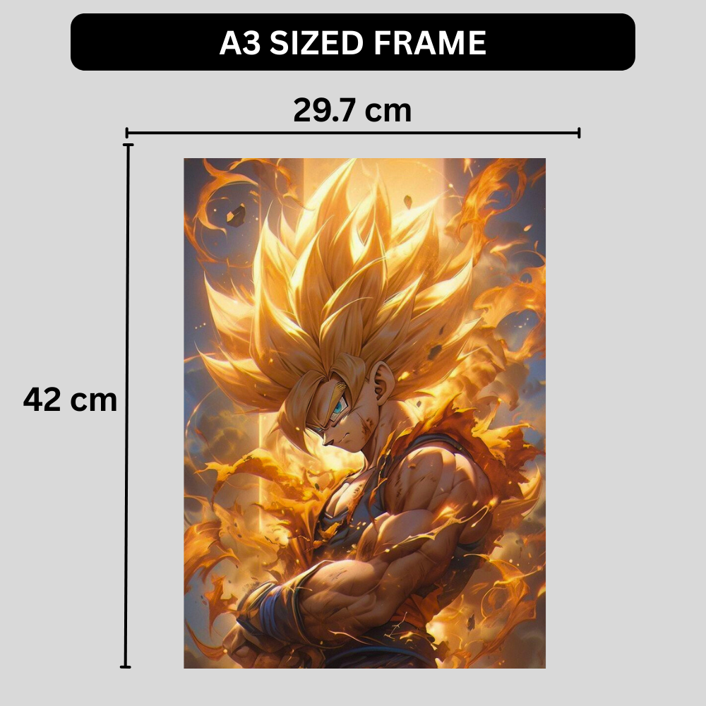 Anime Super Saiyan Warrior Poster | Dragon Ball Inspired Wall Art | Premium Glossy Anime Poster for Bedroom, Gaming Room & Office