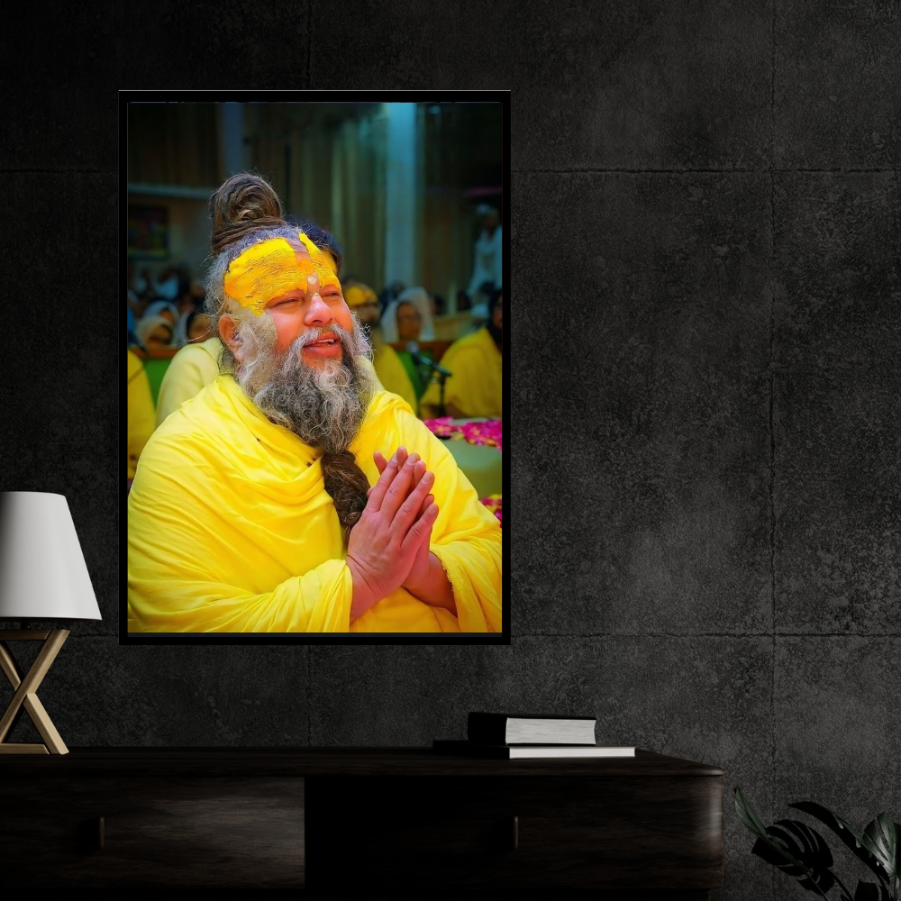 Prem@n@nd Maharaj Ji Spiritual Wall Photo Frame | HD Glossy 2D Frame | Divine Guru Portrait for Home, Temple & Meditation Room | Premium Devotional Wall Décor