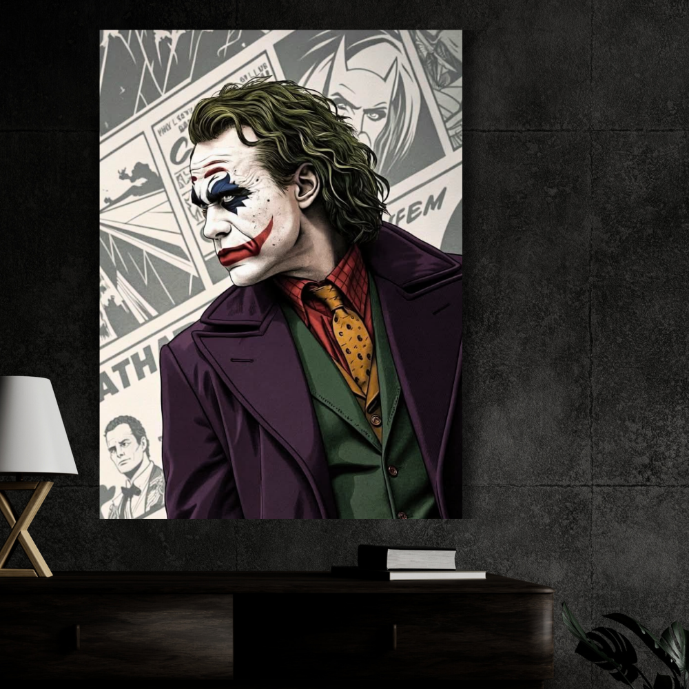 Joker Wall Poster | Dark Joker Comic Style Art Print | DC Villain Wall Decor for Bedroom, Gaming Room & Man Cave | Premium Glossy Poster