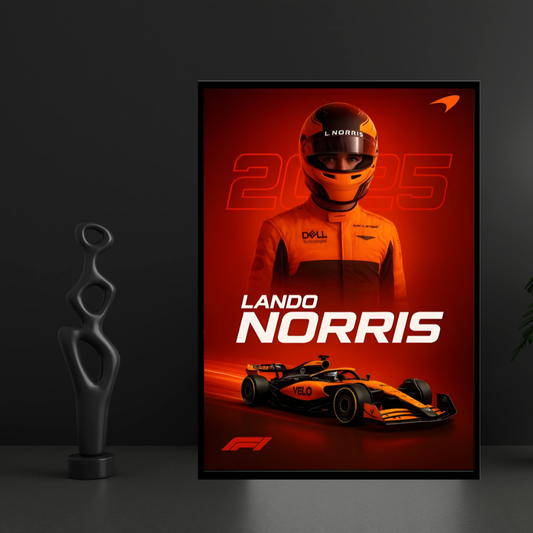 Premium Lando Norris 2D Car Frame – Formula 1 Wall Art for Racing Fans & Collectors | McLaren F1 Inspired Decor